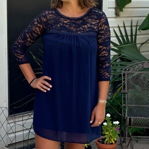 Lace and chiffon dress